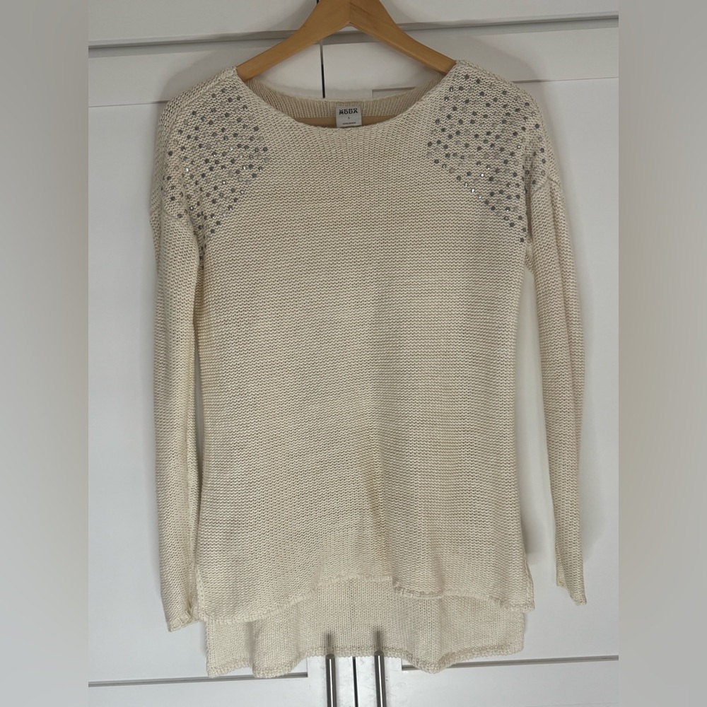 Vero Moda Cream Sweater with Silver Accents small